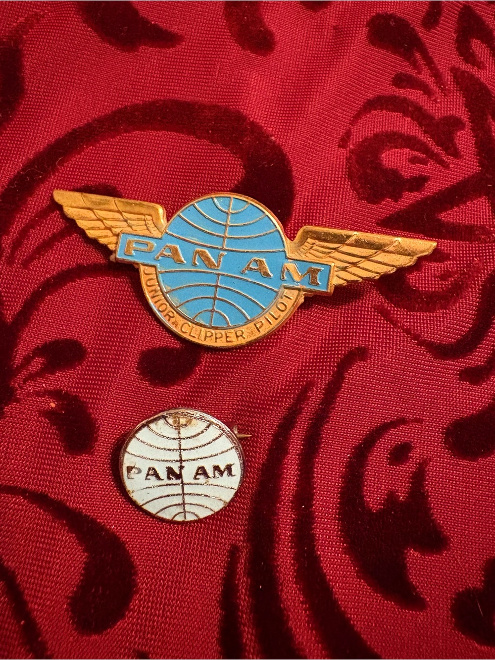 2 Original Vintage Pan Am Pins